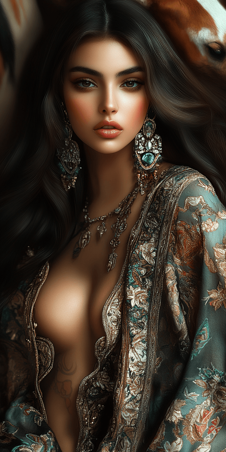 AI generated: Exotic Persian Multi-Colored Haired Persian Princess of The North, Regent of Khal --ar 1:2