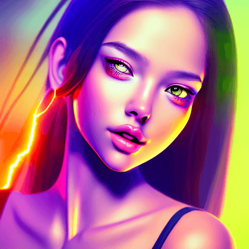 AI generated: portrait cute girl in the image of energy drink "flash" hi-tech style photorealistic 4k
