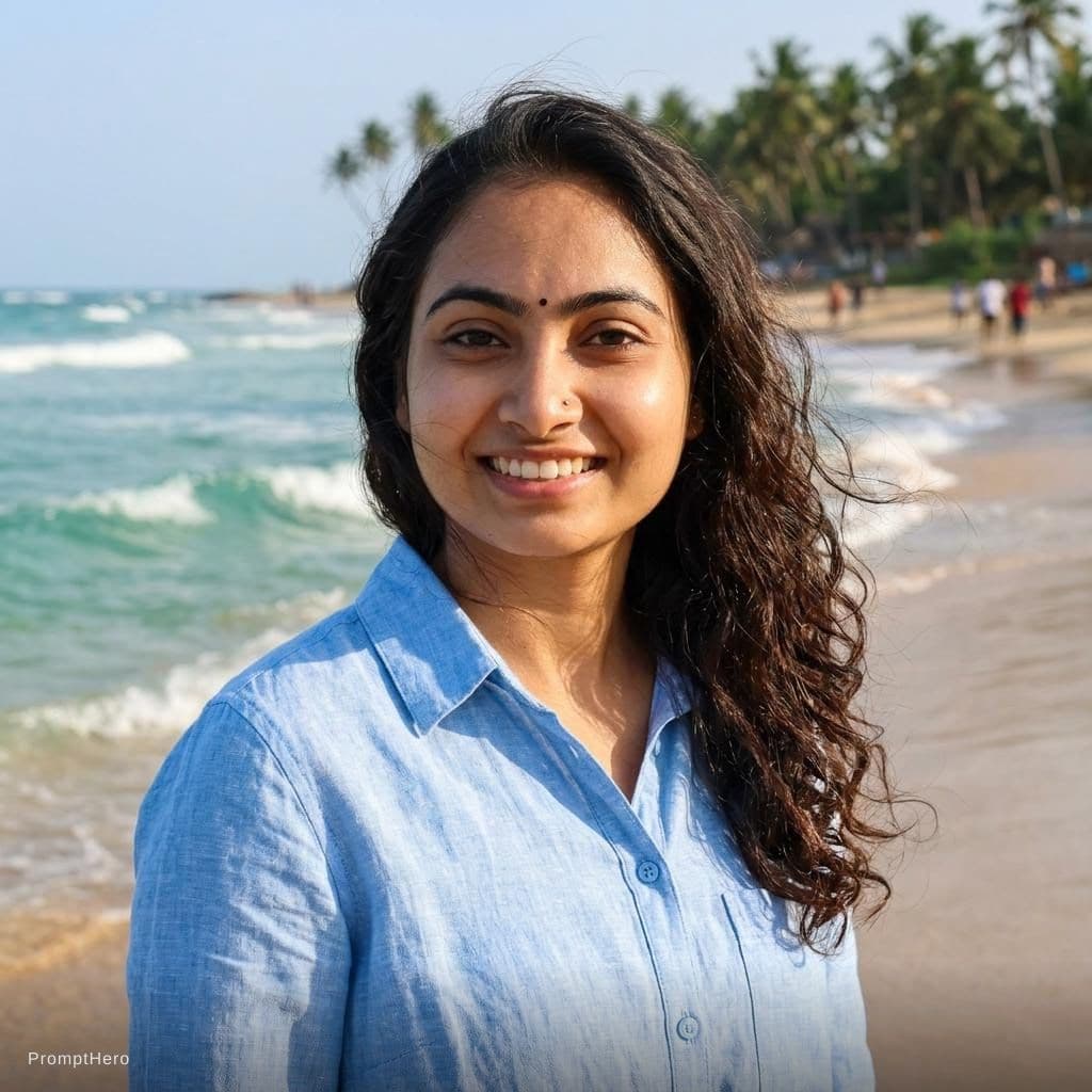 AI generated: girl at beach