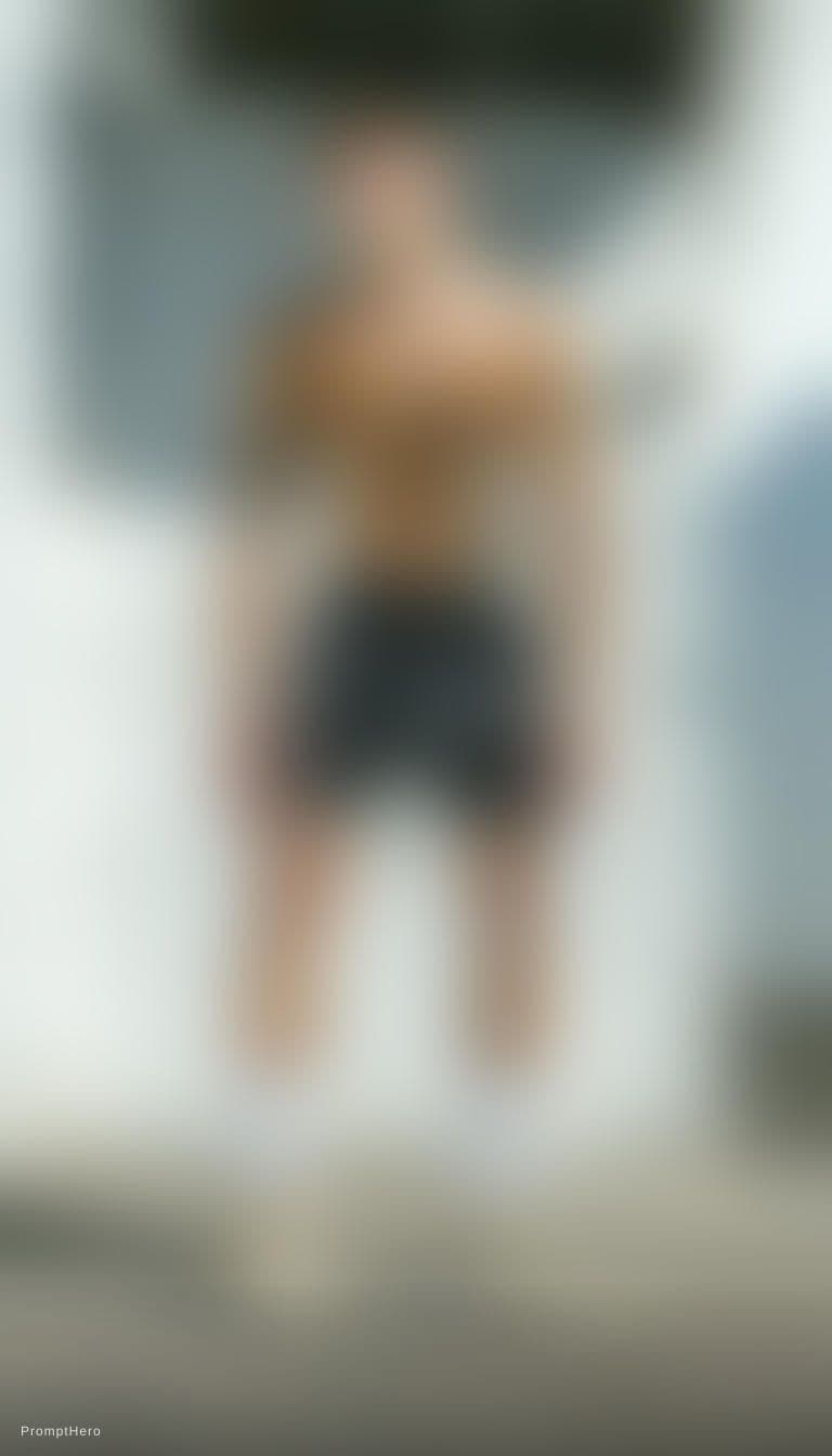 AI generated: crouching backward no skirt with legs wide