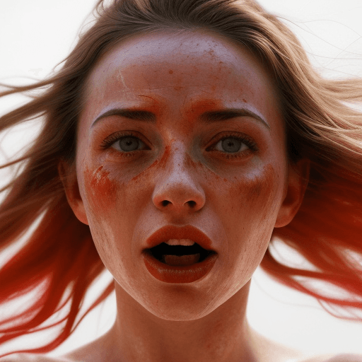 AI generated: a fine art cinematic photography portrait of a women, close up, that is her mouth, in the style of v...
