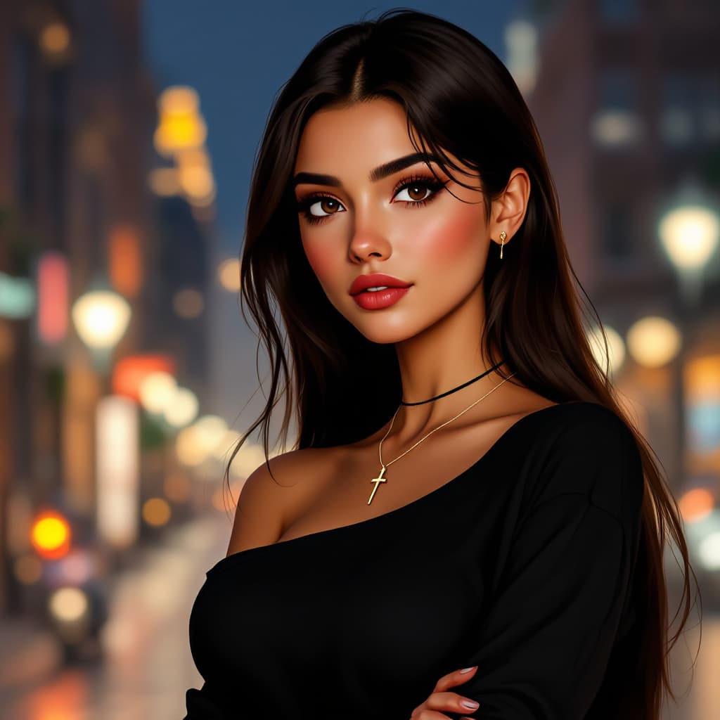 AI generated: Female, Young adult female, Oval-shaped face with soft, balanced proportions. Her face is symmetrica...
