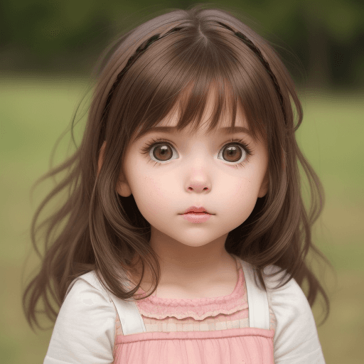 AI generated: little girl, beautiful, brown hair
, cute face