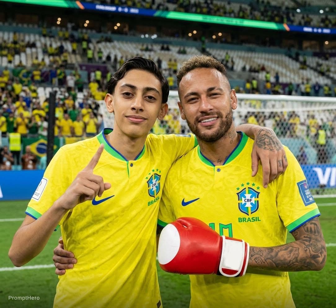 AI generated: Make me stand with neymar jr relastic