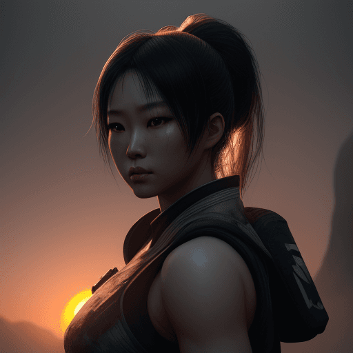 AI generated: Photo of a ultra realistic beautiful asian lady, dramatic light, pale sunrise, cinematic lighting, b...