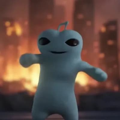 AI generated video: make this little wobbly figure dance like there's no tomorrow, like the world is ending, like it's a...