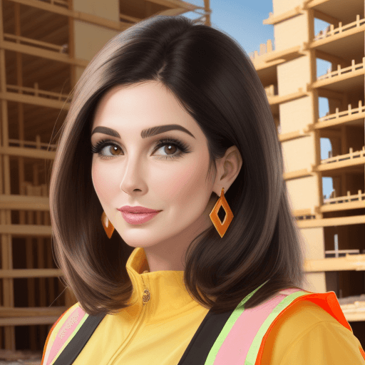 AI generated: Construction builder pretty woman oval nose black
