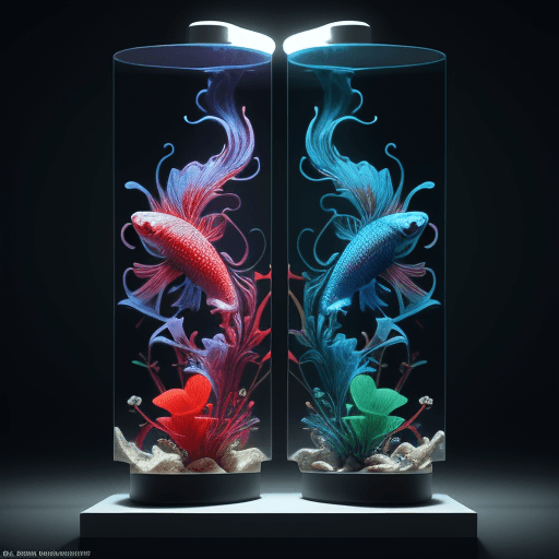 AI generated:  betta fish, bioluminiscent creatures, intricate artwork . octane render, trending on artstation,t s...