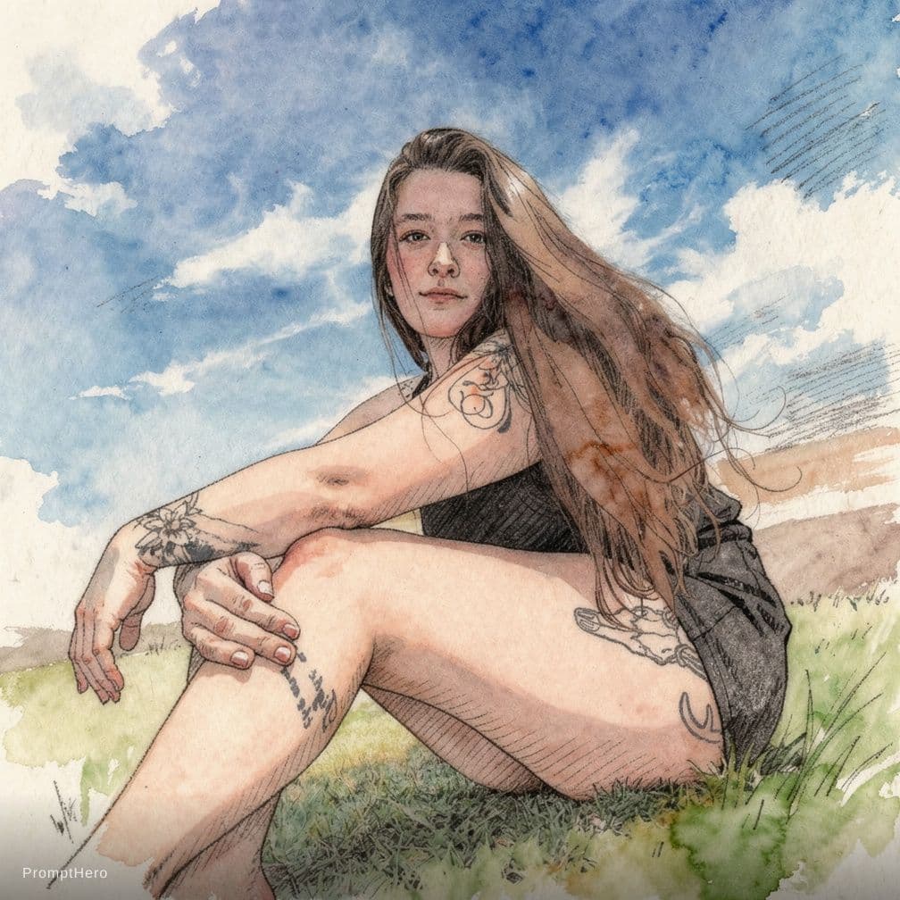 AI generated: illustration of a perfect girlfriend, shy, submissive, gentle, long hair, lovely, soft lovely facial...