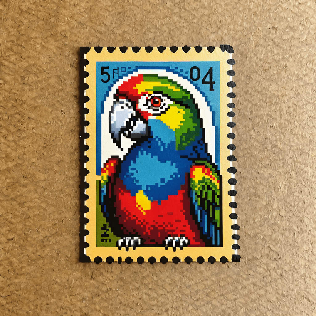 AI generated: macro shot, cinematic photo of parrot, colorful, dark shot, film grain, (((facing viewer))), 64 bits...