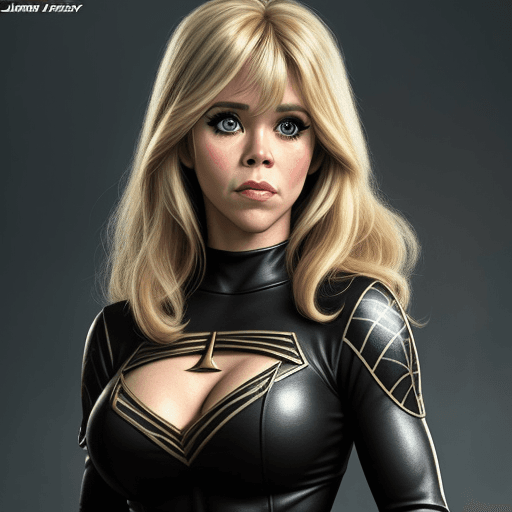 AI generated: Photo of a ultra realistic Jane Fonda from 1972 as the comic book character Black Canary.