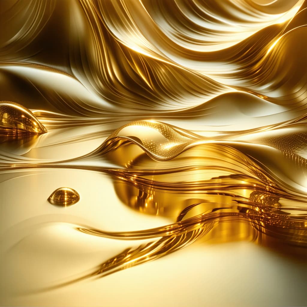 AI generated: SMOOVE GOLD LIQUID, OBERFLÄCHE, LIGHT REFLECTION,
DRAUFSICHT, PATTERN