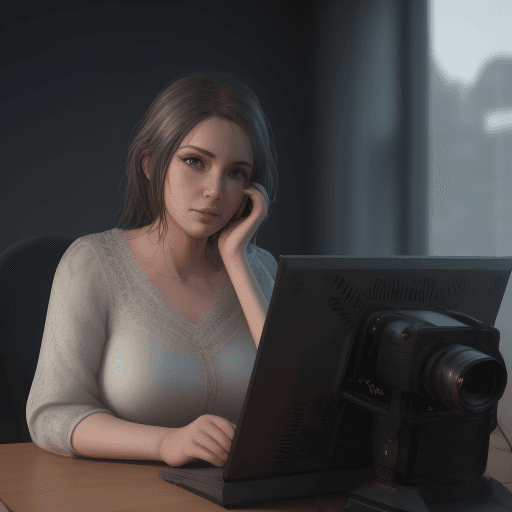 AI generated: photography of women ,computer on background ,realistic, unreal engine, octane render, bokeh, vray, ...