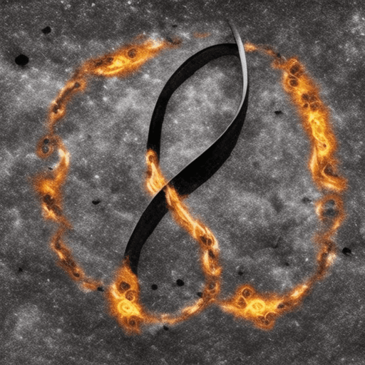 AI generated: An infinity symbol, made of ashes and f
flames