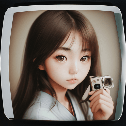 AI generated: Japanese girl, 18-21 years old, brown hair, high-quality photo portrait, shot on a Polaroid camera, ...
