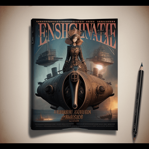 AI generated: (Best Quality, Masterpiece) , (steampunk theme) , centered, front cover of fashion magazine, concept...