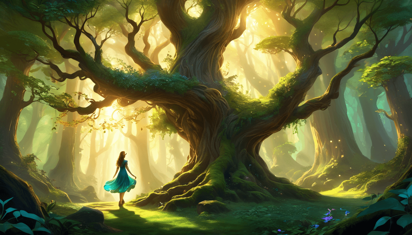 AI generated: ethereal fantasy concept art of An enchanted forest in art evokes mystery, adventure, and the unknow...