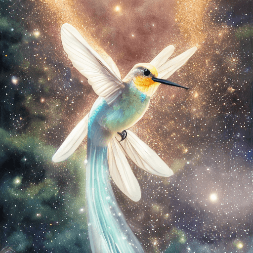 AI generated: 2D, Illustration, color ink sketch, classical ink art, Masterpiece, bird, a white elegant translucen...