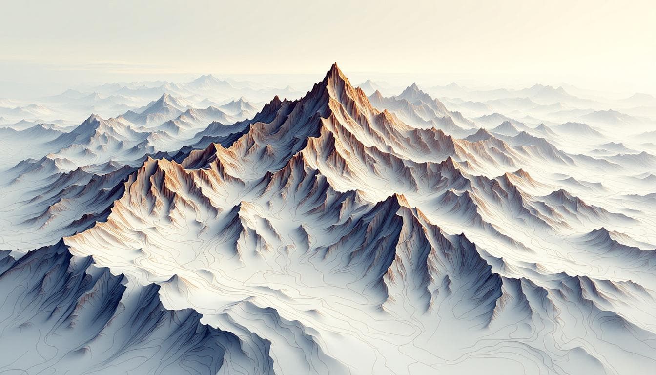 AI generated: Topographic map illustration — smooth contour lines,  flat view, abstract and artistic style, high-r...