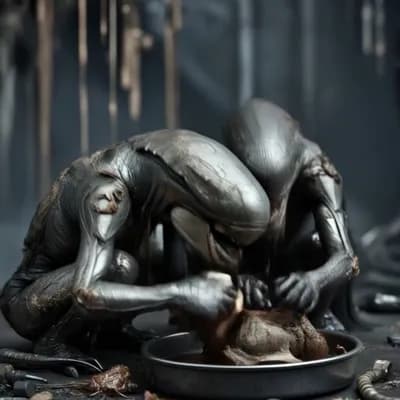 AI generated video: Create an enigmatic image depicting the Yogdazak, the most poisoned and mutated creatures, in the po...