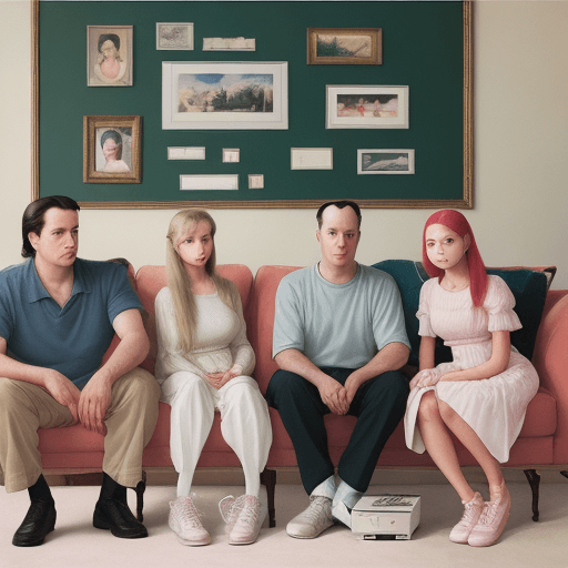AI generated: Family post-internet aesthetics 
