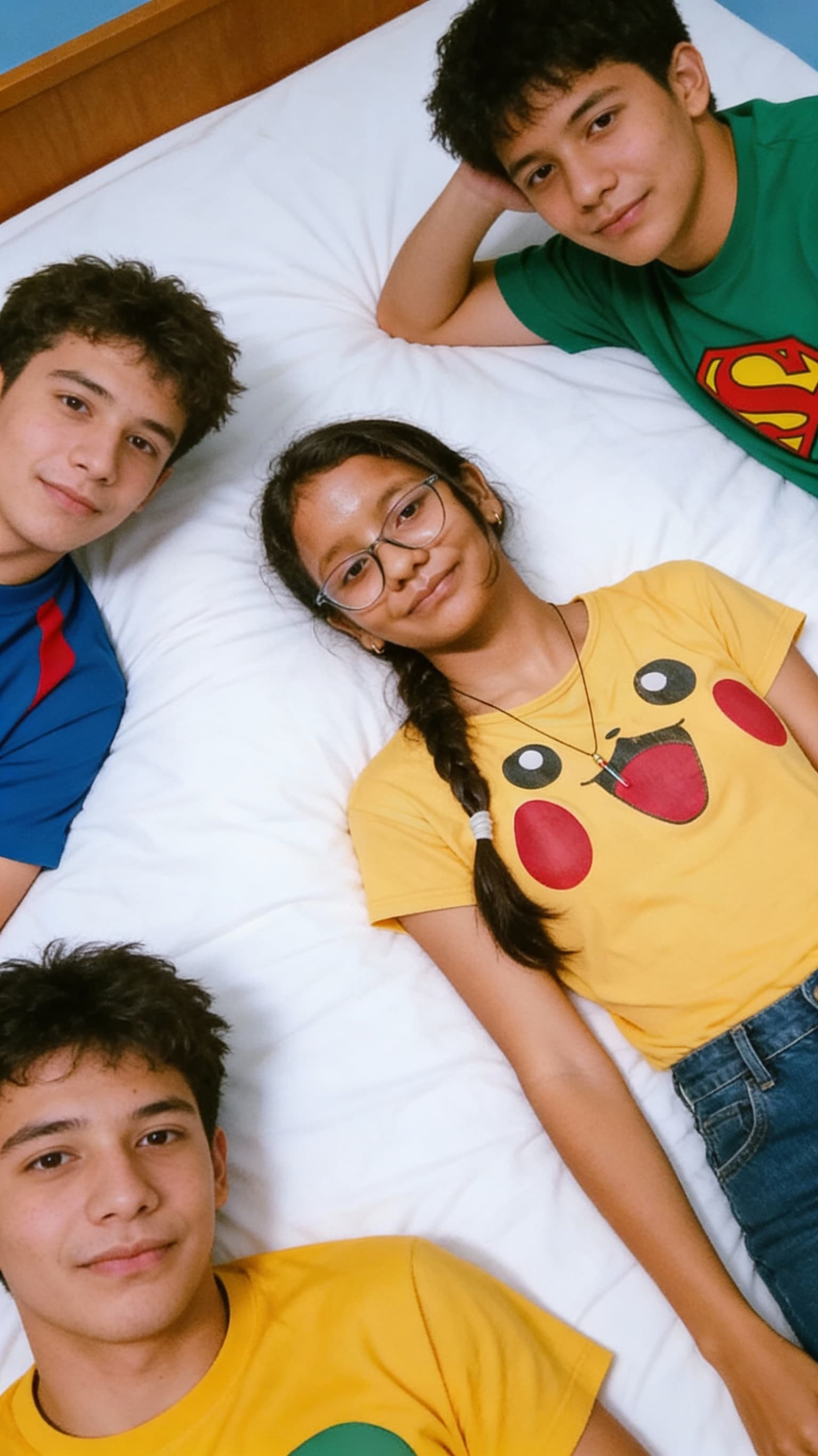 AI generated: The women lying on bed with guys