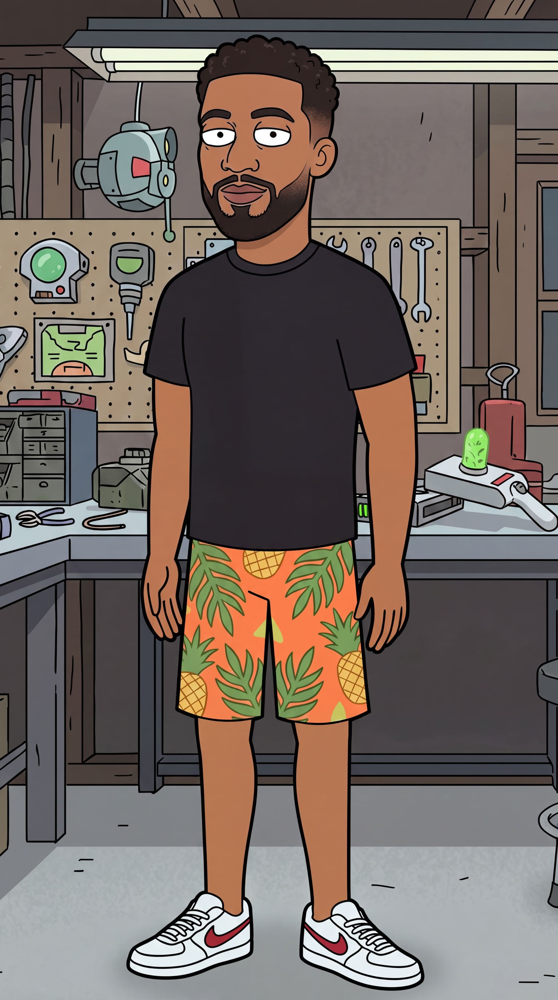 AI generated: can you refine it and make the beard cleaner but full beard faded.