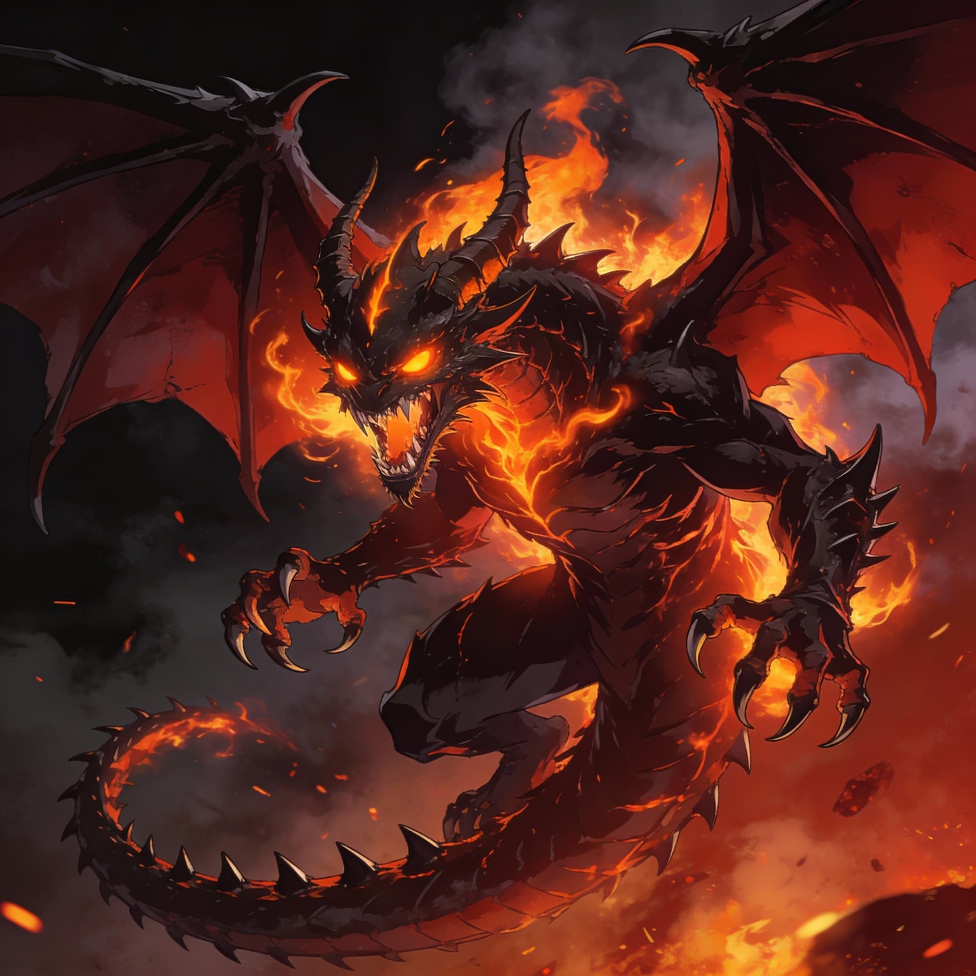 AI generated: crie um dragao estilo anime, faça ele bem mau