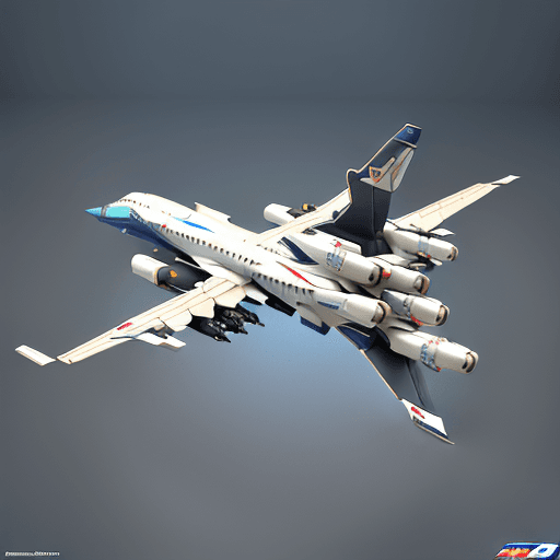 AI generated:  a mecha robotech style made from boeing malaysia airlines 3d image with malaysia emblem