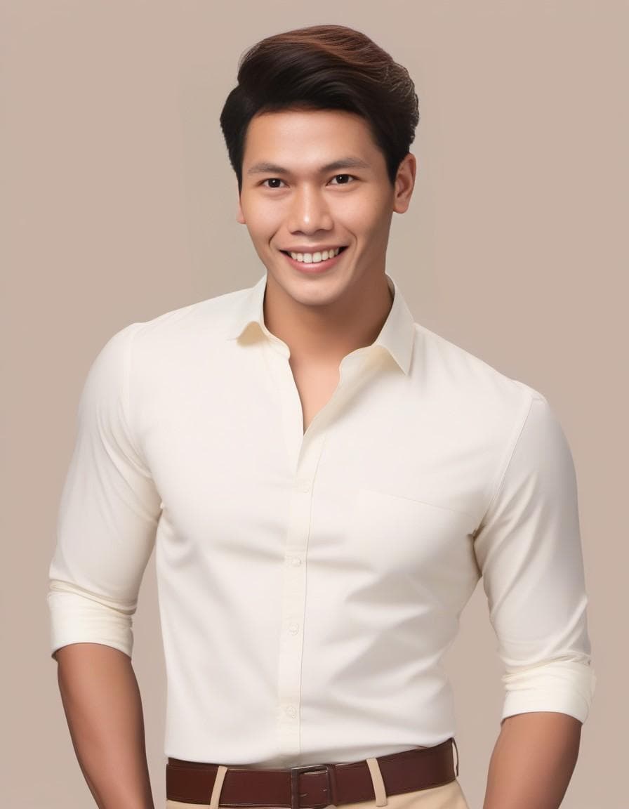 AI generated: The depicted young man is attractive with a beautiful build and appearance. He is a brunette with re...