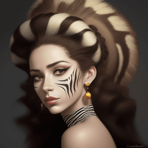 AI generated: art in the style of John Currin beautiful Drucilla woman, carnival art In the style of big hair ,Cha...