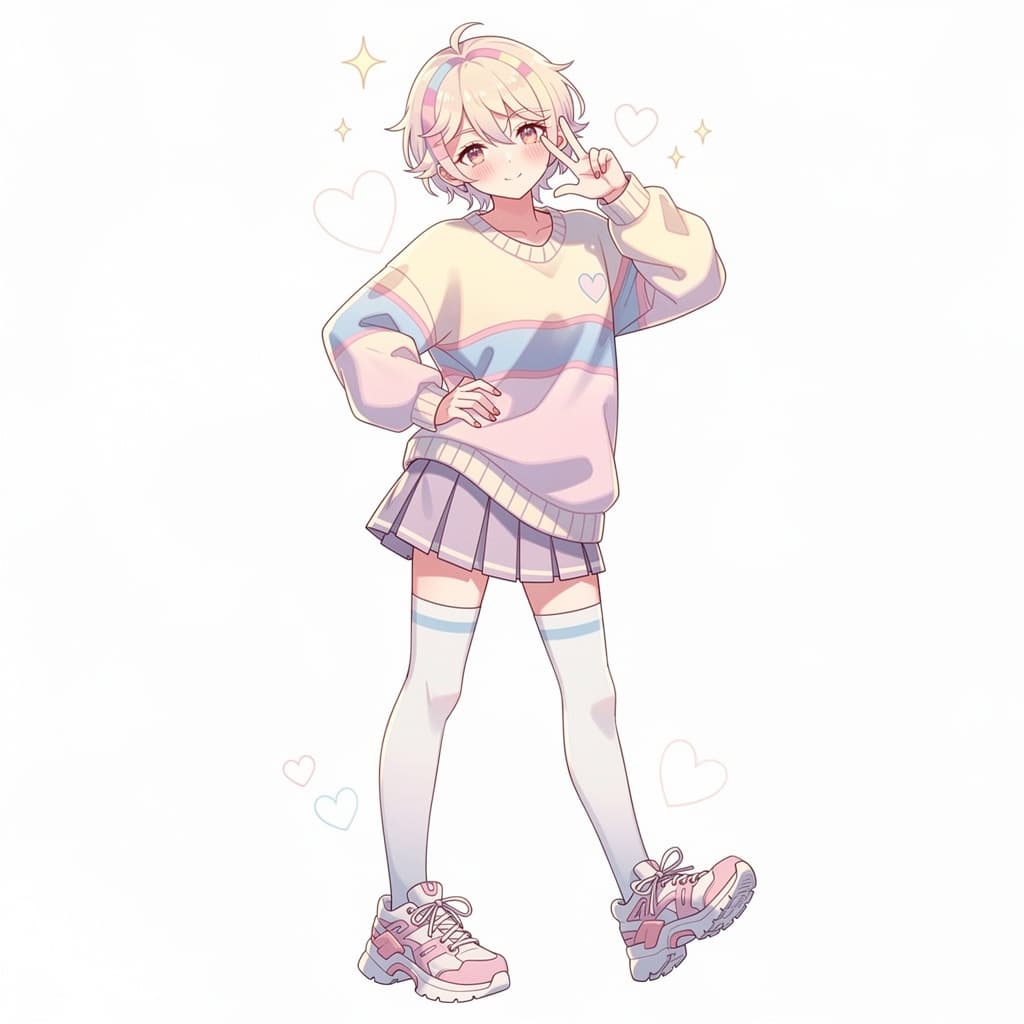 AI generated: cute femboy posing naked

