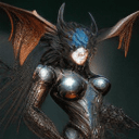 AI generated: (magazine cover), mechanical angel, mech, highly detailed, demon horns, eye patch