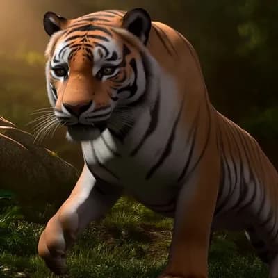 AI generated video: tiger