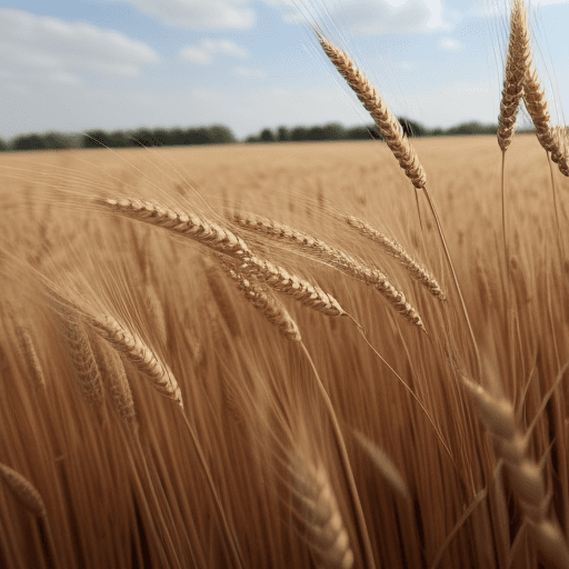 AI generated: wheat on the field armed soldiers pepole hurvesting wheat