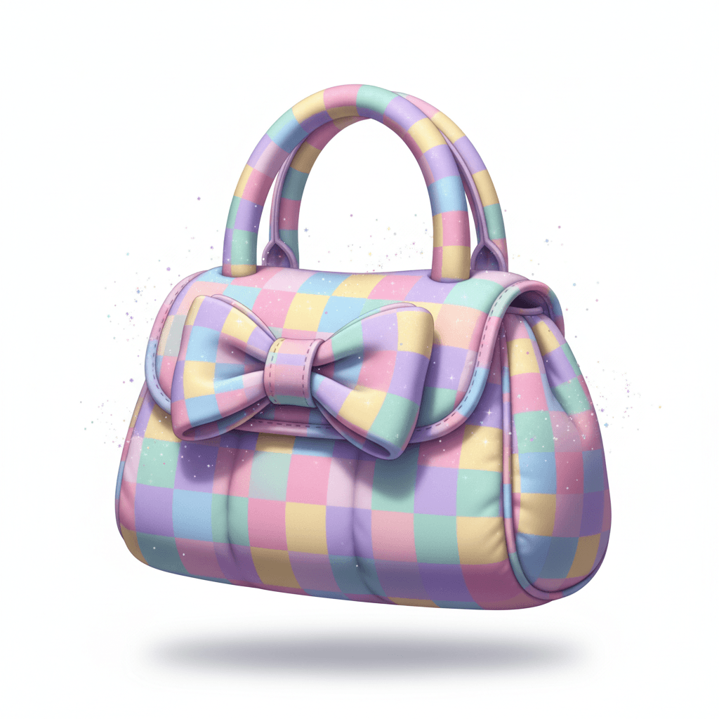 AI generated: A gingham colourful handbag, whimsical, airbrushed, hyper realistic, isolated on white background
...