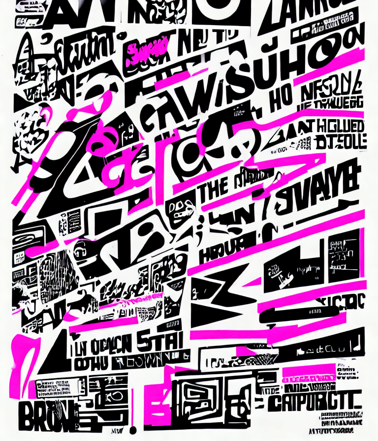 AI generated: David Carson's graphyc design style