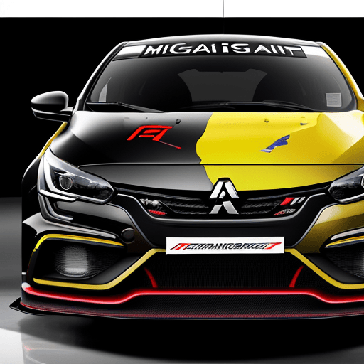 AI generated: image showcasing a fusion of the Renault Megane RS Trophy and the Mitsubishi Lancer Evolution X desi...