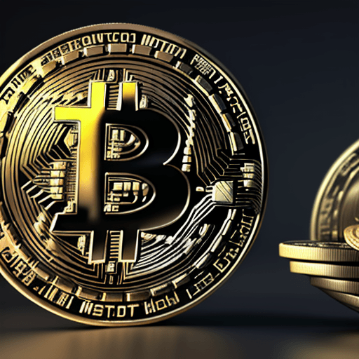 AI generated: bitcoin in 3d with all crypto around