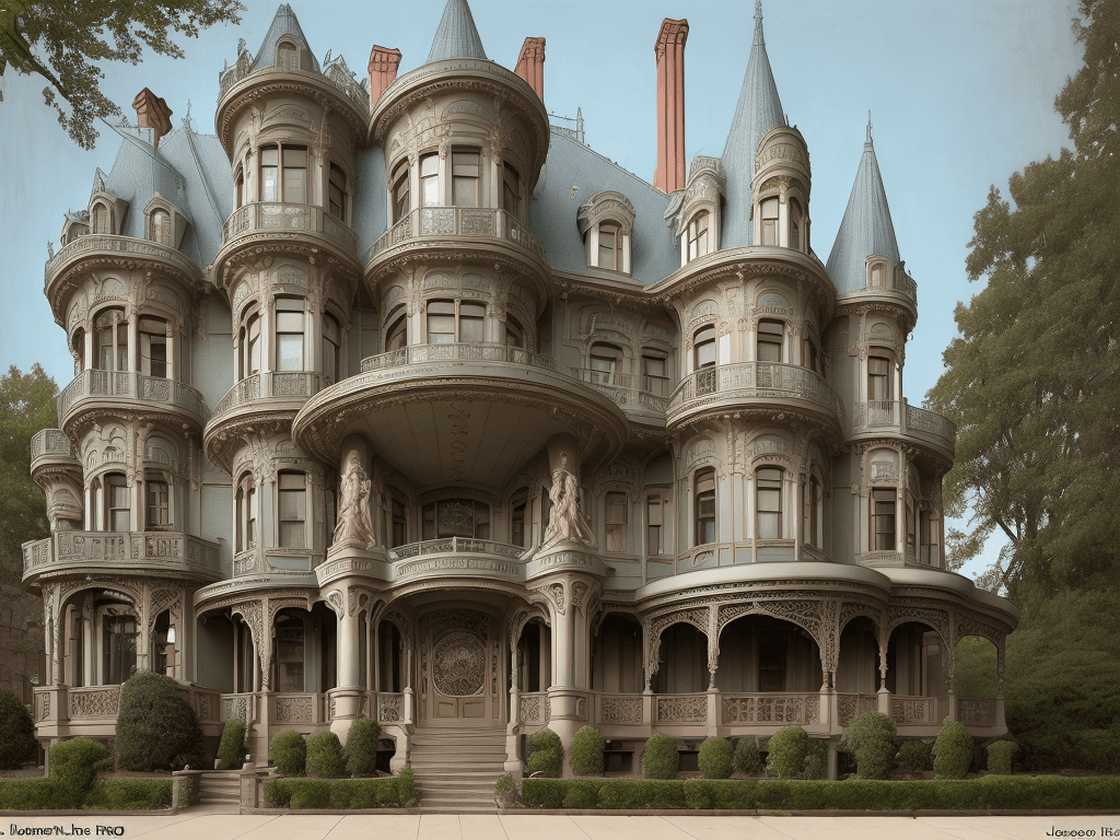 AI generated: art nouveau mansion in harlem by jean-leon gerome :: art nouveau mansion in harlem by james paick ::...