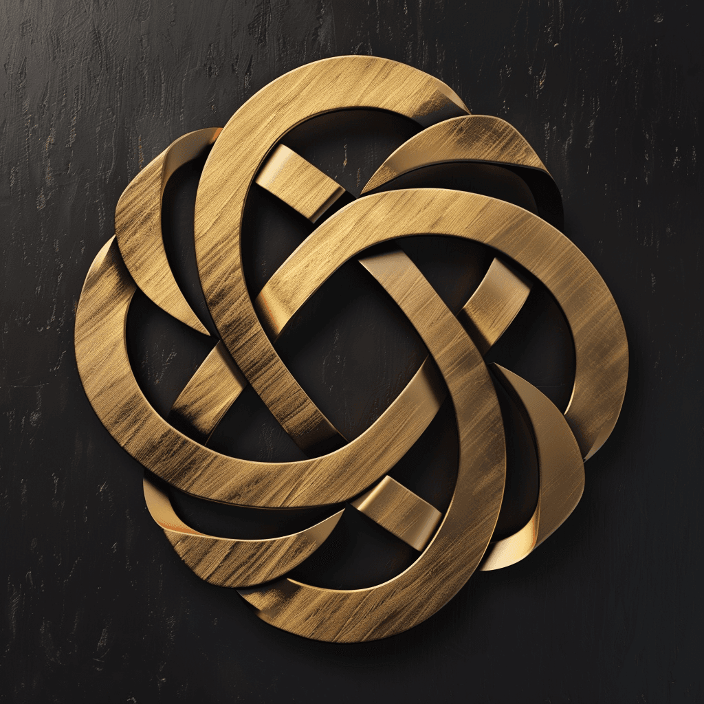 AI generated: luxury brand logo, gold colors, cutout pattern --v 6.0