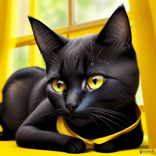 AI generated: Un gato amarillo ñ, con orejas paradas, franjas negras y con una mirada coqueta 

