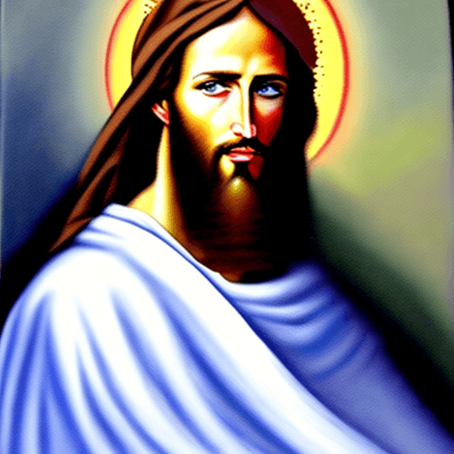 AI generated: Portrait de jésus style peinture expressionnisme