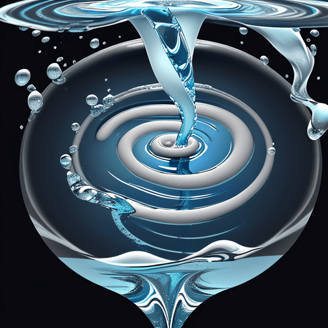 AI generated: Logo for a water company called Tepid Nirvana. Color scheme includes light and dark blues with a gre...