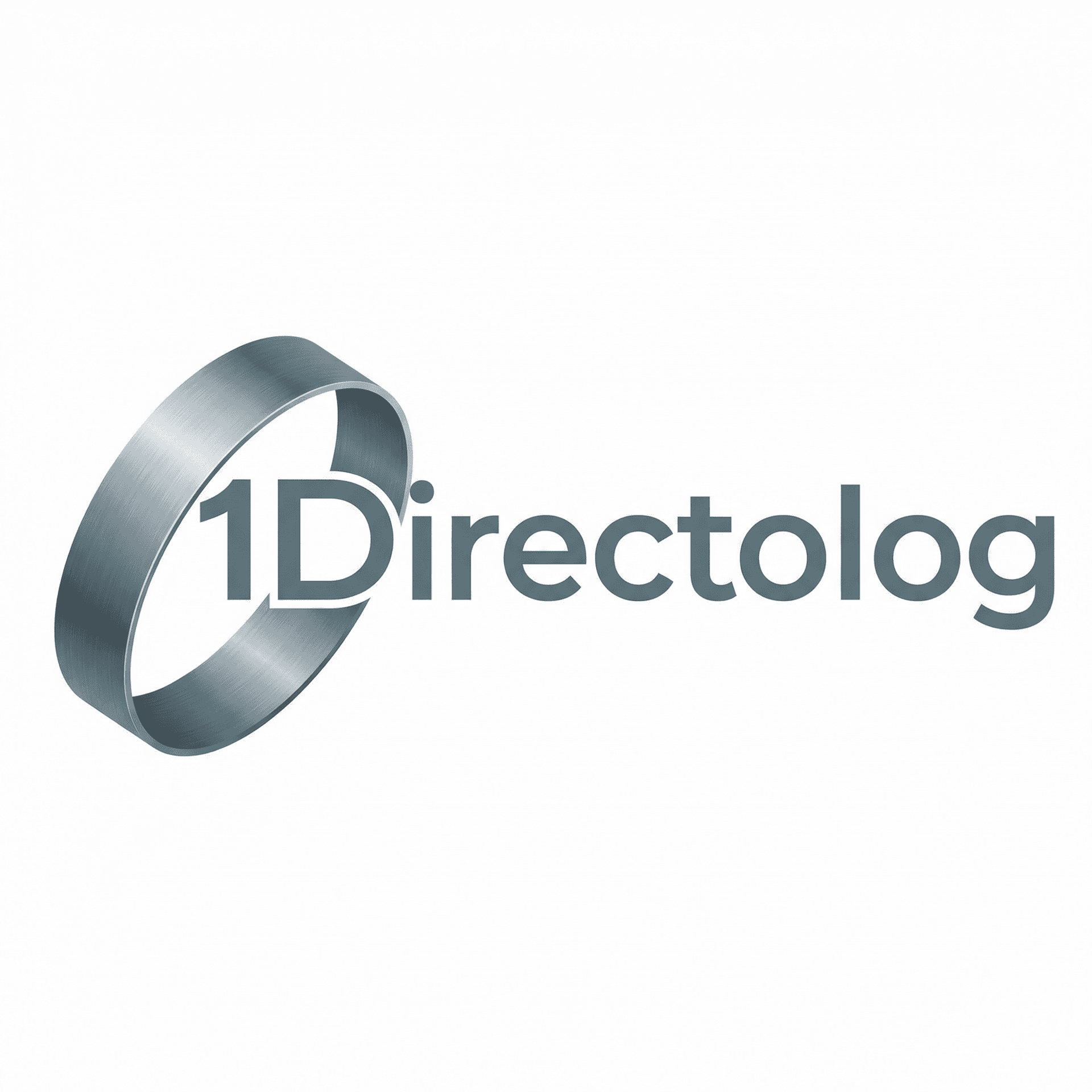 AI generated: Надпись 1Directolog, все в серо синих металлических оттенках. Цифру 1 и букву D  обнимает под углом ...