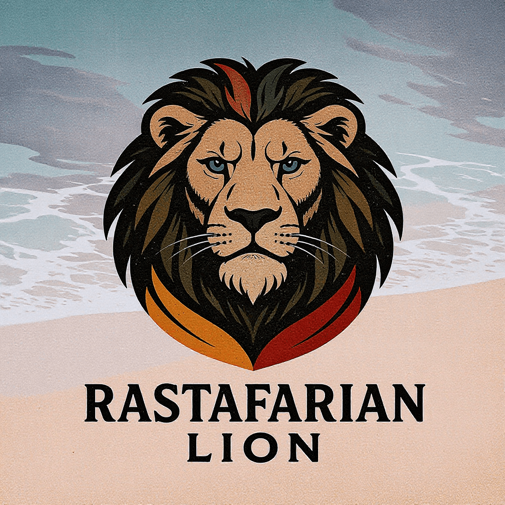 AI generated: A minimalist logo for rastafarian lion