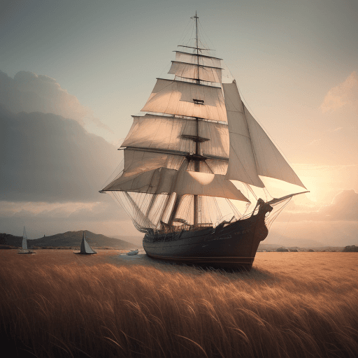 AI generated: Photo of a ultra realistic sailing ship, dramatic light, pale sunrise, cinematic lighting, battered,...