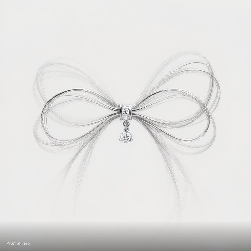 AI generated: Minimalist luxury bow-inspired earrings in the style of Tiffany & Co. Abstract interpretation of a b...