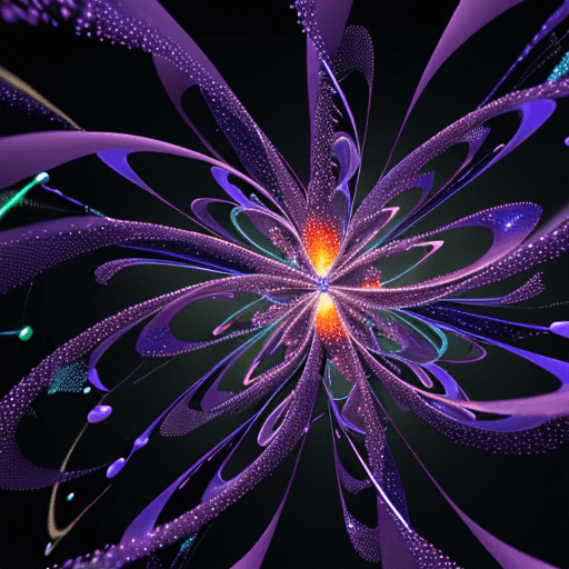 AI generated: The Nanoparticle Swarm - A mesmerizing phenomenon of luminous particles, swirling in an ever-changin...