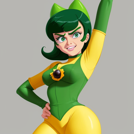 AI generated: Buttercup from the Powerpuff Girls in CG animation style
